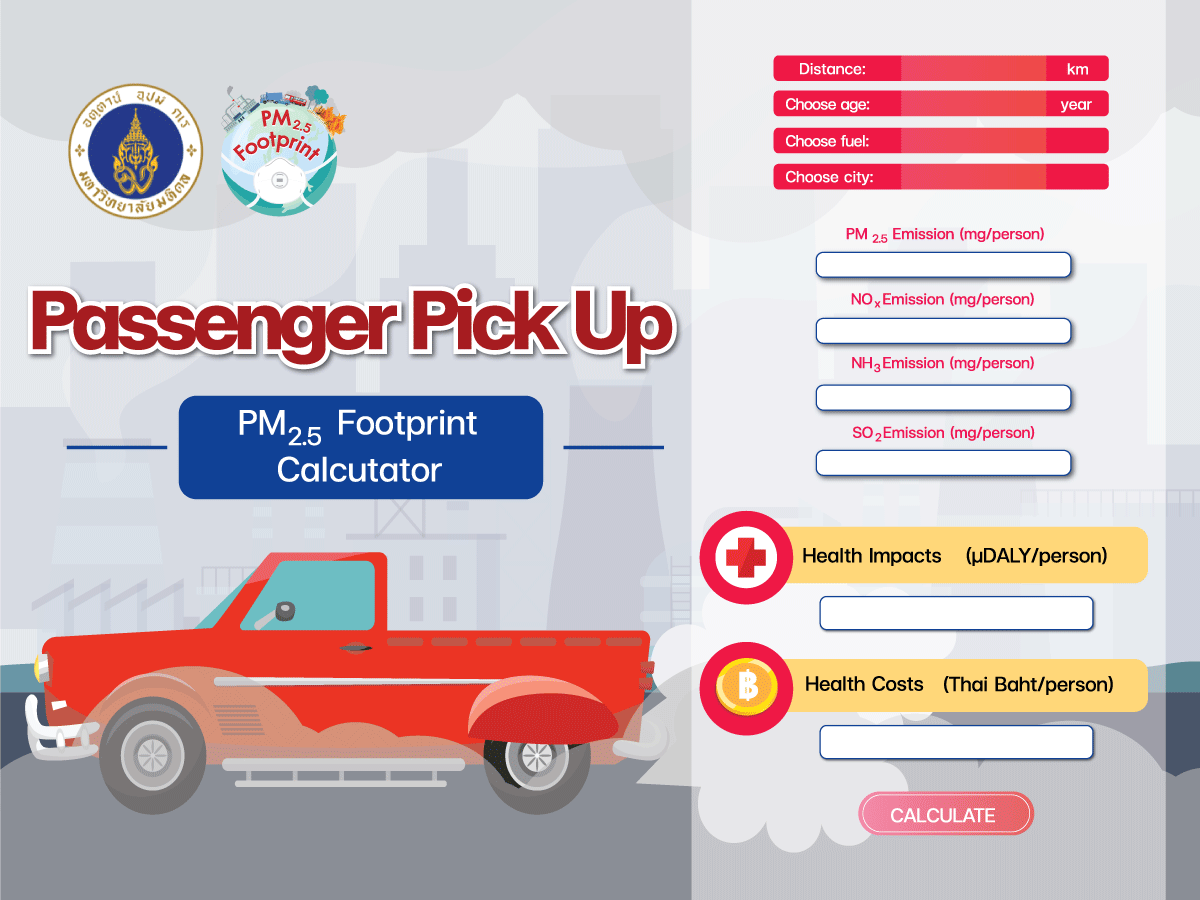 Passenger Pick up - PM 2.5 FOOTPRINT CALCULATOR