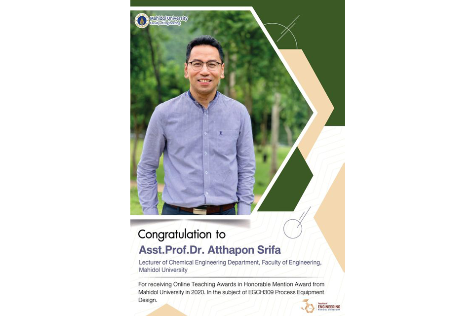 Congratulation to Asst.Prof.Dr. Atthapon Srifa – Chemical Engineering ...