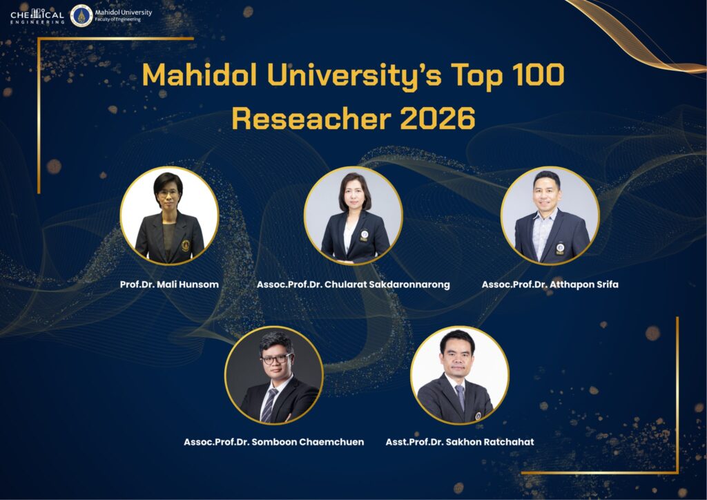 Mahidol University’s Top 100 Researcher 2026.