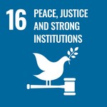 เป้าหมายที่ 16 ส่งเสริมสังคมที่สงบสุขและครอบคลุมเพื่อการพัฒนาที่ยั่งยืน ให้ทุกคนเข้าถึงความยุติธรรม และสร้างสถาบันที่มีประสิทธิผล รับผิดรับชอบ และครอบคลุม ในทุกระดับ - Peace, justice and strong institutions