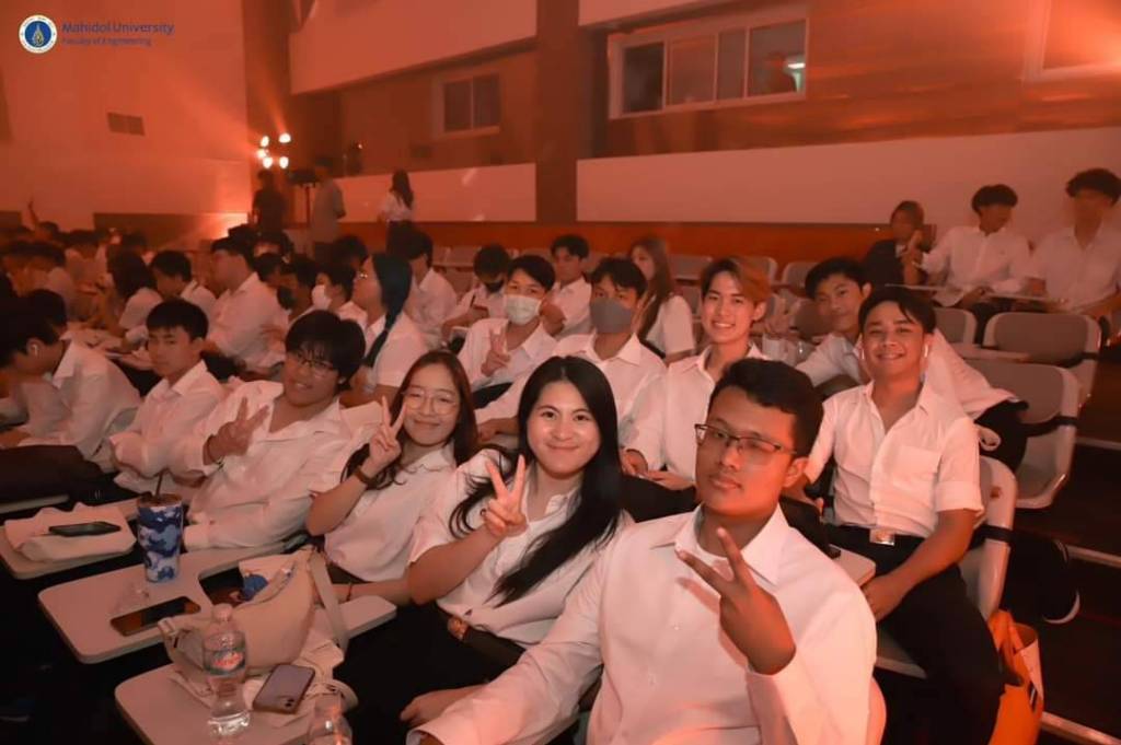 The Faculty of Engineering, Mahidol University orchestrated the 2023 Freshmen Orientation Day, enchanting participants with a Harry Potter-themed experience, magically transforming an auditorium into the grandeur of Hogwart's Castle Hall.
