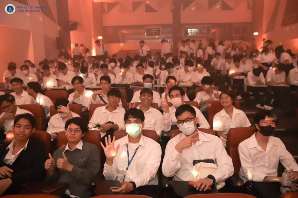 The Faculty of Engineering, Mahidol University orchestrated the 2023 Freshmen Orientation Day, enchanting participants with a Harry Potter-themed experience, magically transforming an auditorium into the grandeur of Hogwart's Castle Hall.