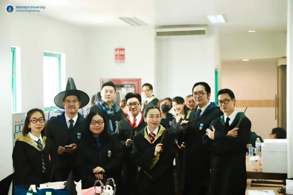 The Faculty of Engineering, Mahidol University orchestrated the 2023 Freshmen Orientation Day, enchanting participants with a Harry Potter-themed experience, magically transforming an auditorium into the grandeur of Hogwart's Castle Hall.