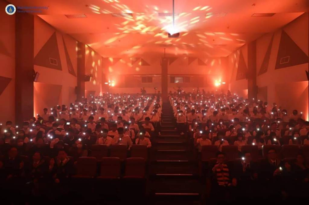 The Faculty of Engineering, Mahidol University orchestrated the 2023 Freshmen Orientation Day, enchanting participants with a Harry Potter-themed experience, magically transforming an auditorium into the grandeur of Hogwart's Castle Hall.