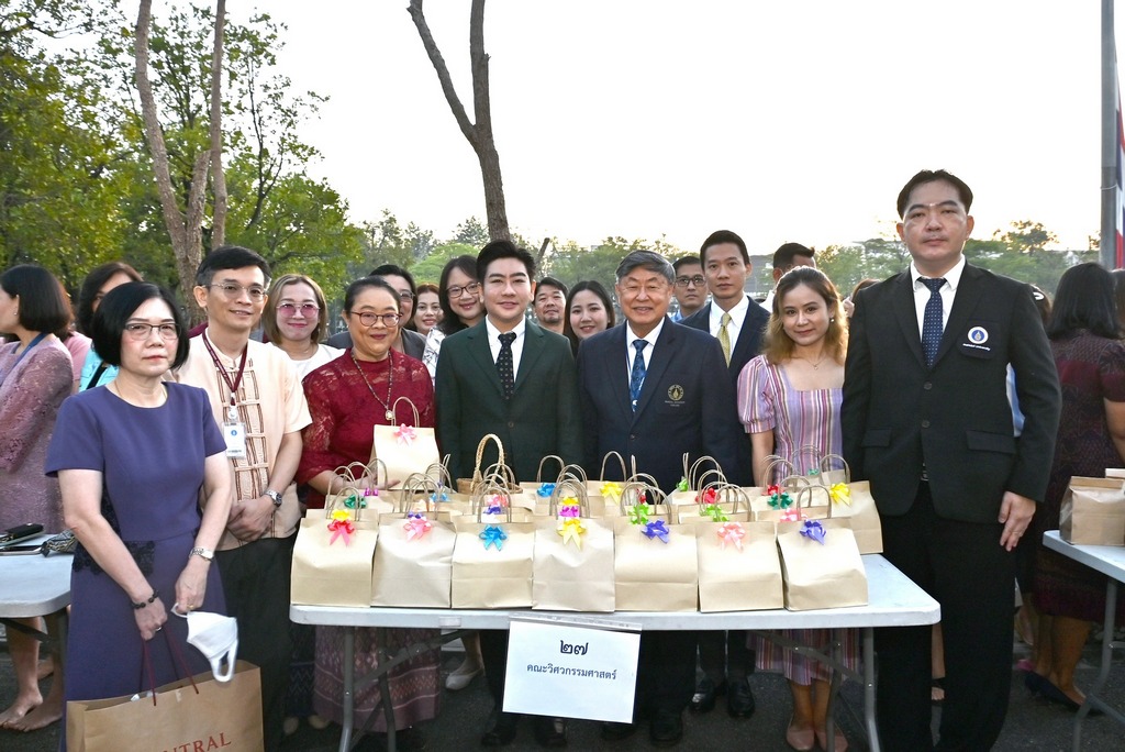 The Faculty of Engineering, Mahidol University participated in a merit-making ceremony, offering alms to monks and reciting Buddhist mantras to mark the onset of the new year in 2024.